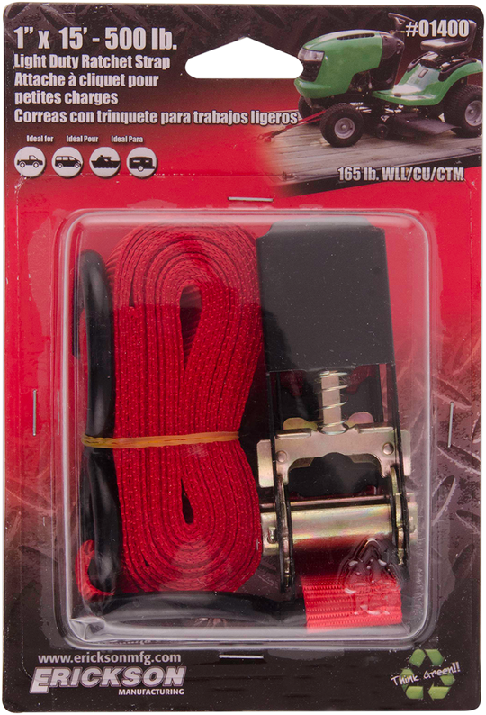 ERICKSON Ratchet Strap - 1" x 15' - Red 01400
