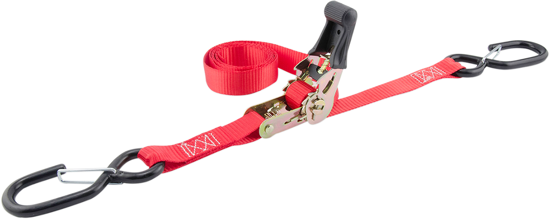 ERICKSON Ratchet Straps - 1" x 6' - Red - Pair 05710