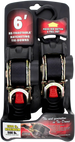 ERICKSON Retractable Ratchet Tie-Downs - 6' - Black 34413
