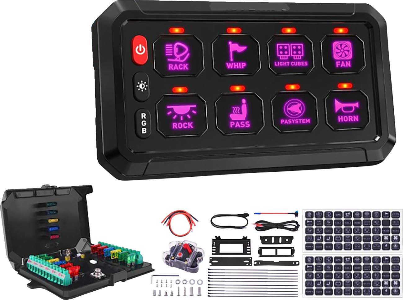 MOOSE OFFROAD Gang Switch Panel - 8 Position 90-100-PU