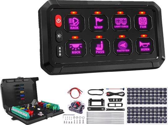 MOOSE OFFROAD Gang Switch Panel - 8 Position 90-100-PU