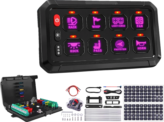 MOOSE OFFROAD Gang Switch Panel - 8 Position 90-100-PU