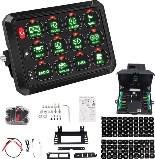 MOOSE OFFROAD Gang Switch Panel - 12 Position 90-200-PU