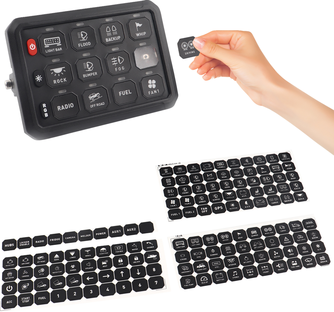 MOOSE OFFROAD Gang Switch Panel - 12 Position 90-200-PU