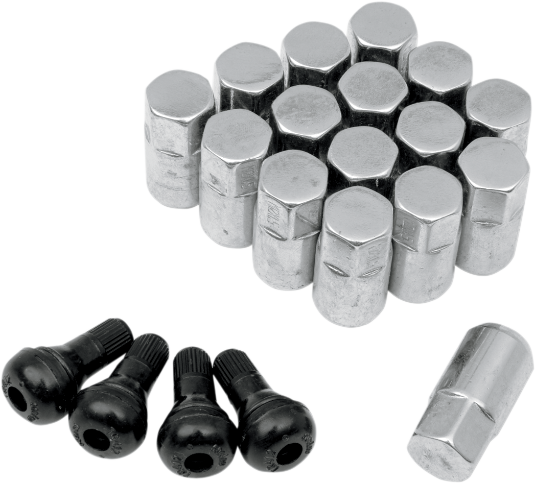 MOOSE OFFROAD - Replacement ATV/UTV Wheel Lug Nuts with Valve Stems - 02320209