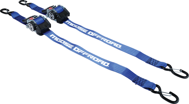 MOOSE OFFROAD Retractable Ratcheting Straps - 2" x 10' - Blue 3920-0539