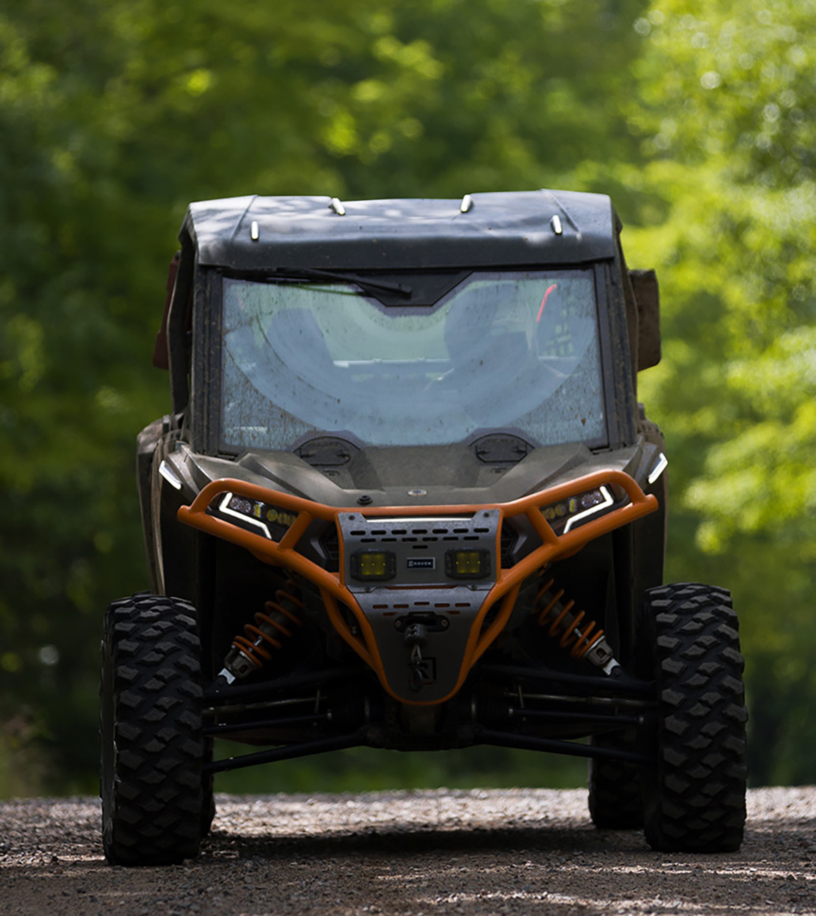 RAVEK Front Bumper/Skid Plate with Amber Lights - Orange - RZR XP 1000 64-317ORLA