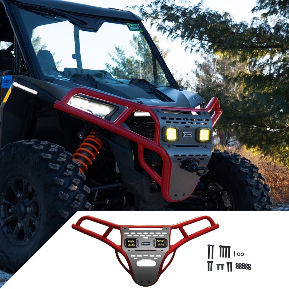 RAVEK - Front Bumper/Skid Plate with Lights - 05301702