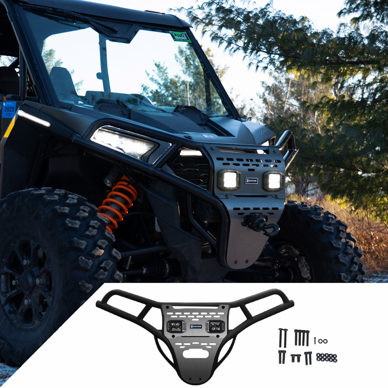 RAVEK - Front Bumper/Skid Plate with Lights - 05301697