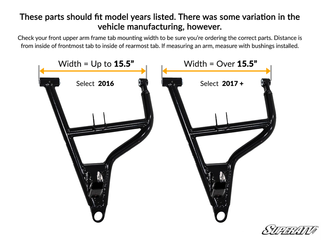 SuperATV - Polaris General High-Clearance A-Arms - AA-P-RZR900S-HC1.5-SBJ-04#TS