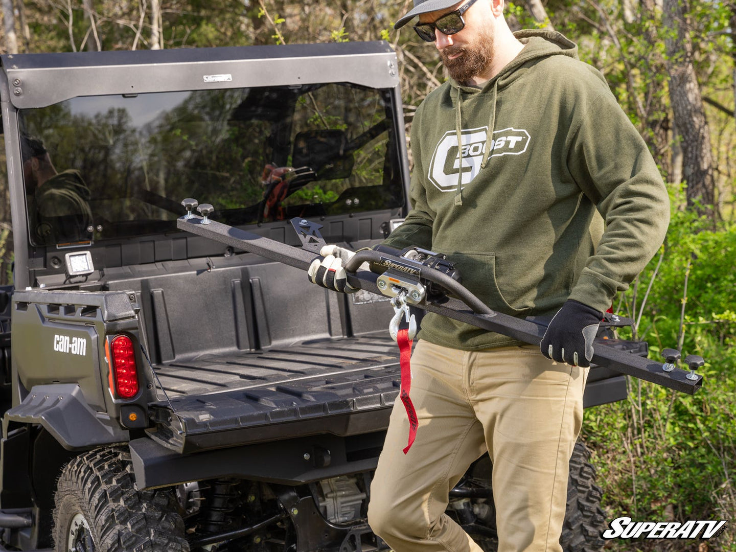 SuperATV - Can-Am Defender Bed Winch - No Lights - BWN-CA-DEF-00