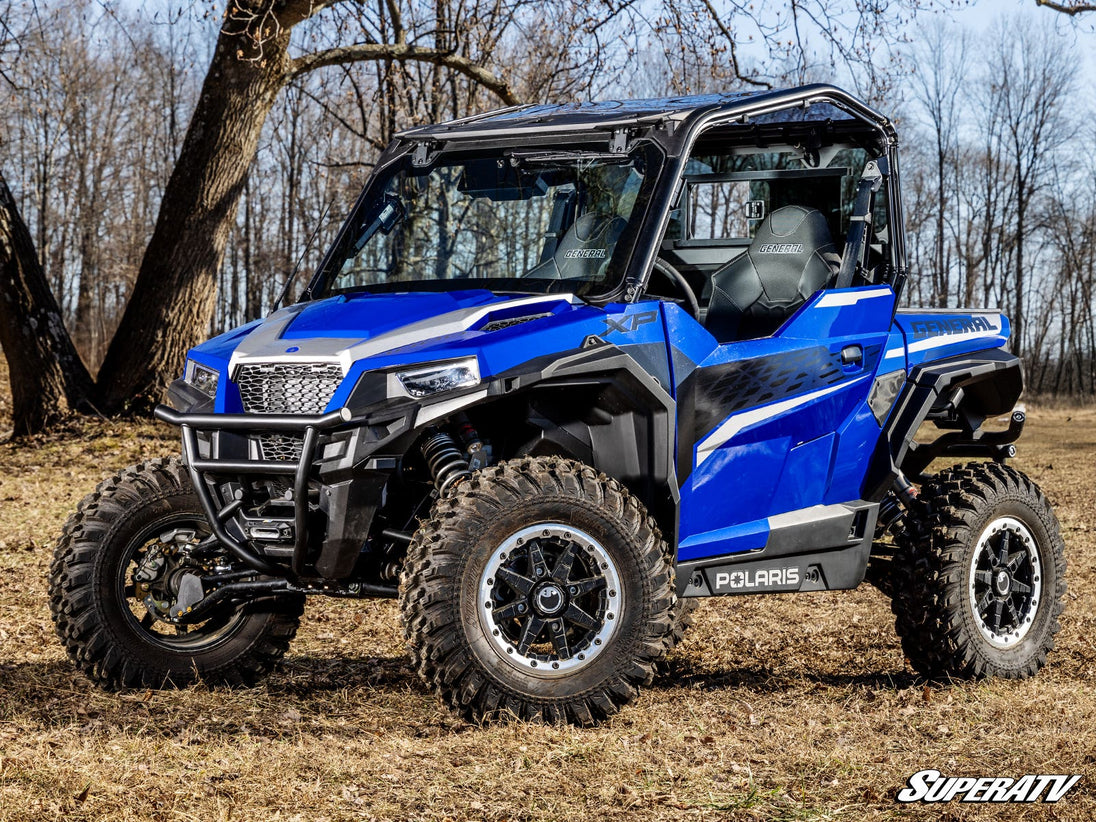 SuperATV - Polaris General 1000 MaxDrive Power Flip Glass Windshield - With Wiper Kit - FGWS-P-GEN-W#AA