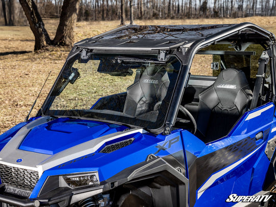 SuperATV - Polaris General 1000 MaxDrive Power Flip Glass Windshield - With Wiper Kit - FGWS-P-GEN-W#AA