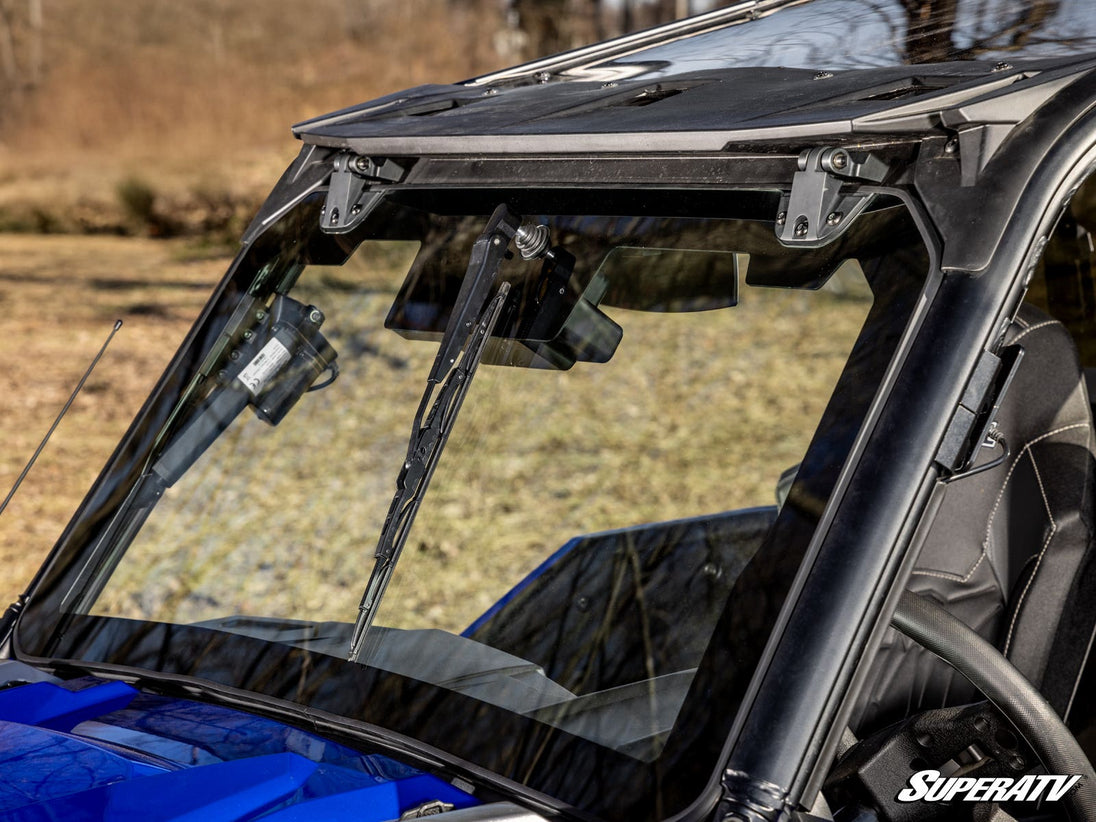 SuperATV - Polaris General 1000 MaxDrive Power Flip Glass Windshield - With Wiper Kit - FGWS-P-GEN-W#AA