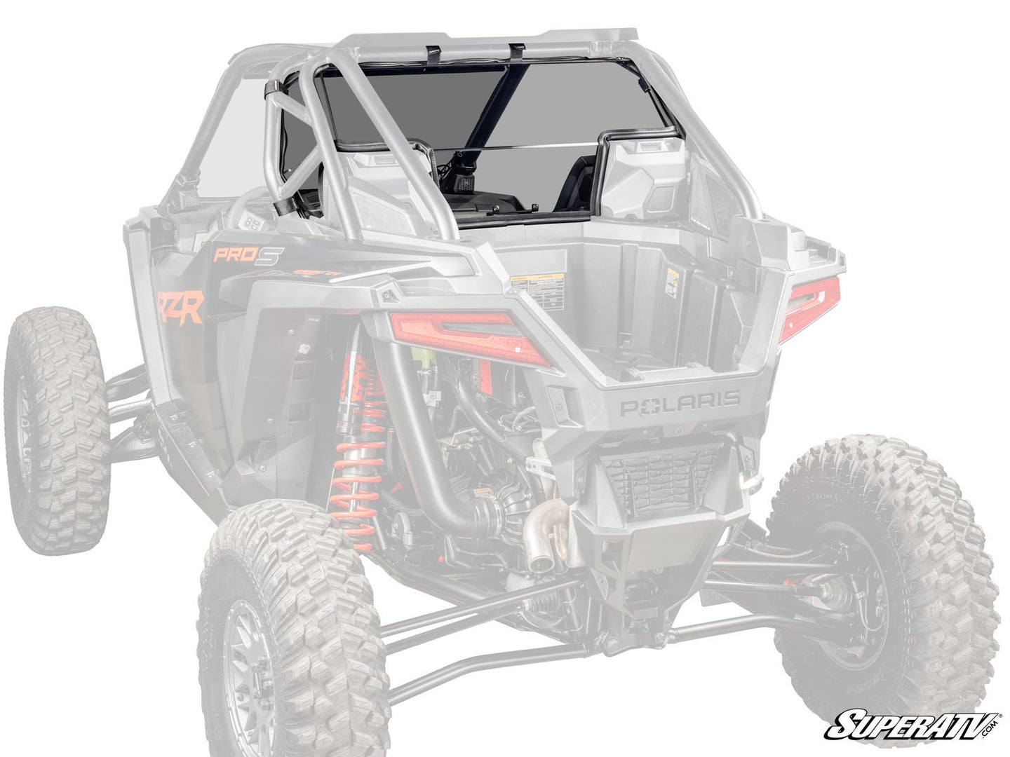 SuperATV - Polaris RZR PRO XP Rear Windshield - Light Tint - Audio - 2025+ - RWS-P-PROS-76