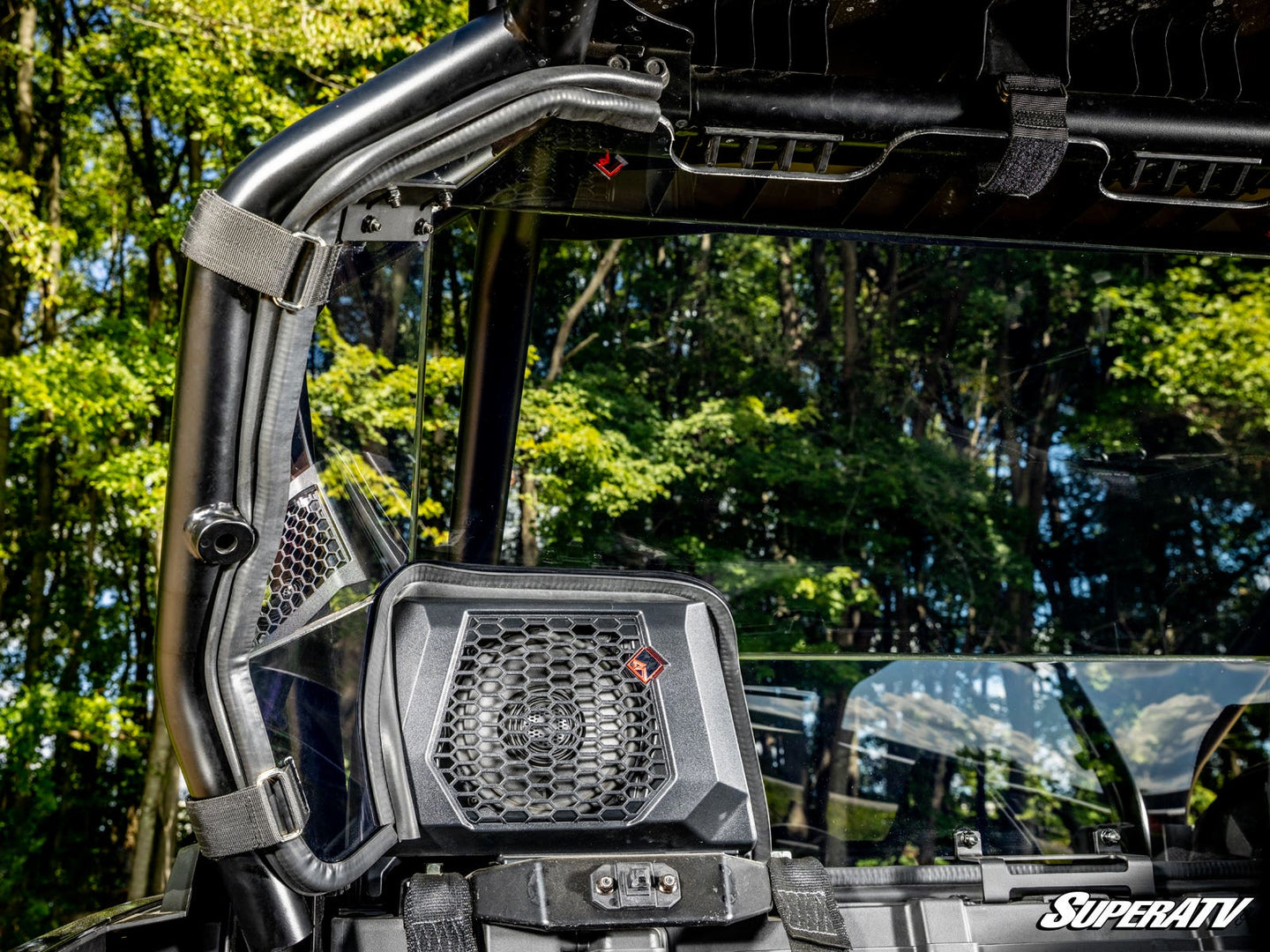 SuperATV - Polaris RZR PRO XP Rear Windshield - Light Tint + With Audio - 2025+ - RWS-P-PROS4-001-76