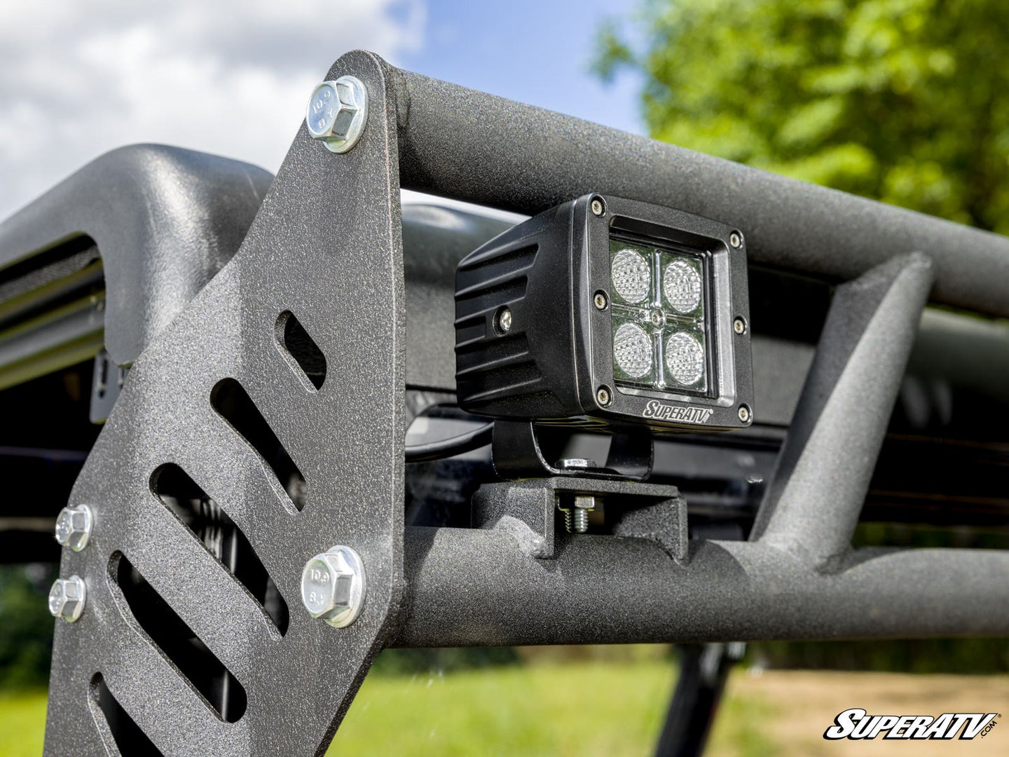 SuperATV - Polaris Ranger Midsize 500 Game Loader Rack + Cube Lights - GLR-P-RANMID-K